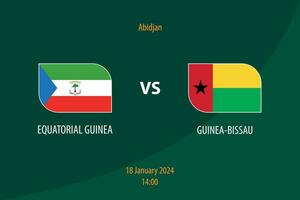 equatorial Guiné vs Guiné-Bissau futebol placar transmissão modelo vetor