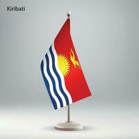 bandeira do Kiribati suspensão em uma bandeira ficar em pé. vetor