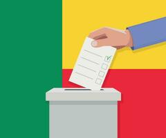 benin eleição conceito. mão coloca voto boletim vetor