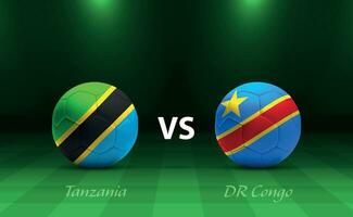 Tanzânia vs dr Congo futebol placar transmissão modelo vetor