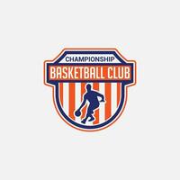 basquetebol logotipo crachá e adesivo vetor