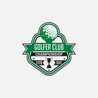 golfe logotipo crachá e adesivo vetor
