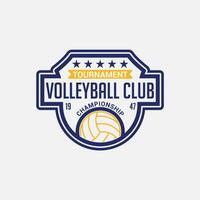 voleibol logotipo crachá e adesivo vetor