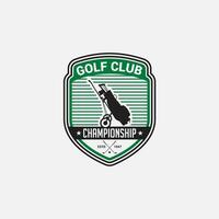 golfe logotipo crachá e adesivo vetor