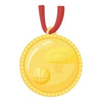 ouro medalha basquetebol ícone desenho animado vetor. esporte Centro Academia vetor