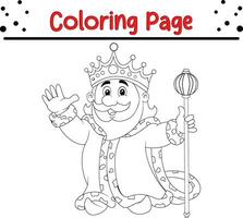 feliz rei coloração página para crianças vetor