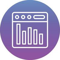 ícone de vetor de estatísticas de página da web