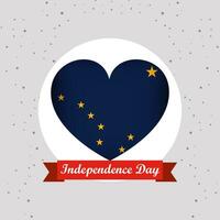 Alaska independência dia com coração emblema Projeto vetor