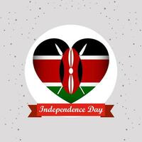 Quênia independência dia com coração emblema Projeto vetor