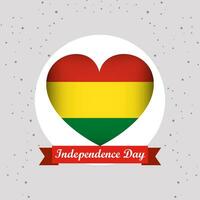 Bolívia independência dia com coração emblema Projeto vetor