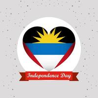 Antígua e barbuda independência dia com coração emblema Projeto vetor