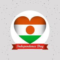 Níger independência dia com coração emblema Projeto vetor