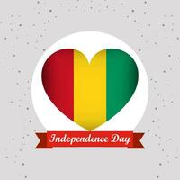 Guiné independência dia com coração emblema Projeto vetor