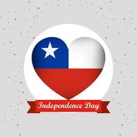 Chile independência dia com coração emblema Projeto vetor