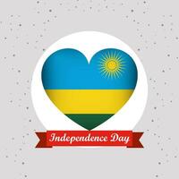 Ruanda independência dia com coração emblema Projeto vetor