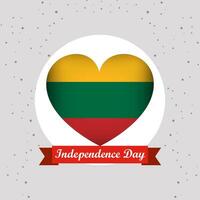 Lituânia independência dia com coração emblema Projeto vetor