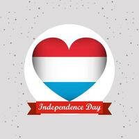Luxemburgo independência dia com coração emblema Projeto vetor