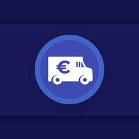 blindado caminhão ícone com euro vetor
