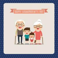 avós e netos. feliz avós com seus netos levando uma andar. avós' dia vetor