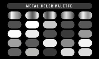 paleta de cores vetoriais de gradientes de metal vetor