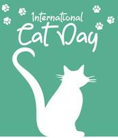 internacional gato dia poster vetor ilustração