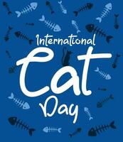 internacional gato dia poster vetor ilustração