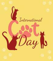 internacional gato dia poster vetor ilustração