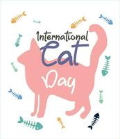 internacional gato dia poster vetor ilustração
