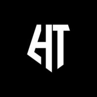 Monograma de logotipo ht com modelo de design de estilo de forma de pentágono vetor