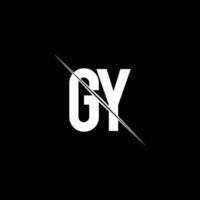 Monograma do logotipo Gy com modelo de design de estilo barra vetor