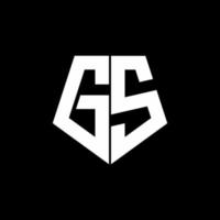 Monograma do logotipo gs com modelo de design de estilo de forma de pentágono vetor