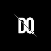 Monograma do logotipo dq com modelo de design de estilo de barra vetor