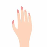 unhas quebradiças, mão feminina com unhas quebradas finas. ilustração vetorial, doodle desenhado à mão. vetor