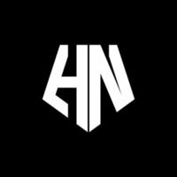Monograma de logotipo hn com modelo de design de estilo de forma de pentágono vetor