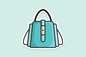 colorida à moda mulheres saco ou Bolsa adesivo Projeto vetor ilustração. beleza moda objetos ícone conceito. luxo moderno mulheres eventos acessório adesivo Projeto logotipo ícone.