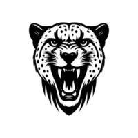 gracioso predador guepardo cabeça logotipo símbolo dentro recortado vetor arte