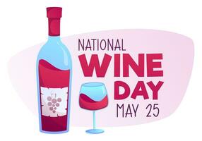 nacional vinho dia pode 25, vetor ilustração em branco fundo