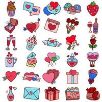 vetor ilustração conjunto do coração e namorados tema ícones