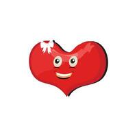coração engraçado desenho animado personagem diferente pose. desenho animado vermelho coração personagem com engraçado face. feliz fofa coração emoji definir. amor vetor ilustração. namorados dia cartão