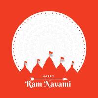 feliz RAM navami festival cartão dentro plano papel estilo vetor