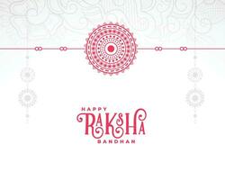 raksha bandhan branco cartão com decorativo plano rakhi Projeto vetor