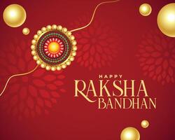 lindo vermelho raksha bandhan cumprimento cartão fundo vetor