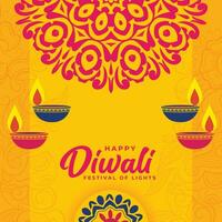 indiano diwali festival fundo com mandala decoração vetor