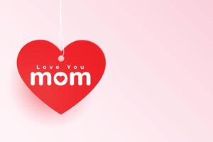 amor você mãe coração tag para mães dia vetor