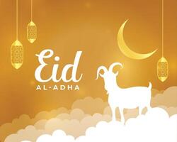 agradável eid al adha feriado cumprimento Projeto vetor