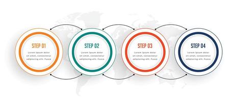 quatro passos o negócio infográfico dentro circular estilo vetor