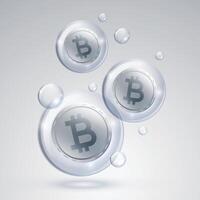 bitcoin criptomoeda mercado bolha conceito fundo vetor