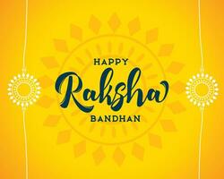feliz raksha bandhan amarelo fundo com rakhi Projeto vetor