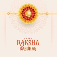 raksha bandhan desejos cartão com realista rakhi vetor