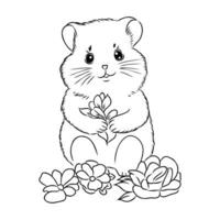 desenho animado hamster vetor esboço